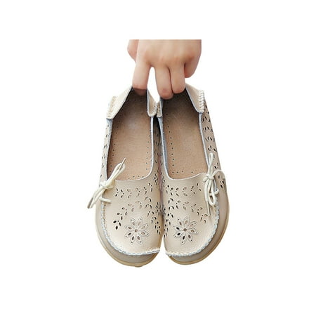 

Ymiytan Women Flats Slip On Boat Shoes Flat Loafers Driving Lightweight Breathable Round Toe Moccasins Beige 5