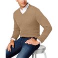 thumbnail image 1 of Suéter de punto de cachemira para hombre Club Room, beige, extragrande, 1 of 1