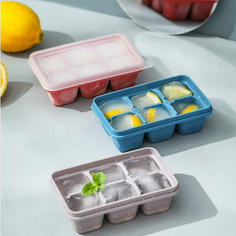 Mini Ice Cube Trays for Freezer, Silicone Ice Cube Trays with Lid for Mini  Fridge, Small Ice Cube Molds, Ice Trays with Covers for Cocktails or