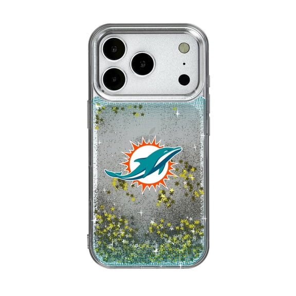Miami Dolphins Linen Logo iPhone Glitter Case
