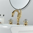 thumbnail image 6 of Senlesen Swan Ceramic Gold Widespread Basin Faucet, 6 of 10