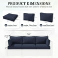 thumbnail image 2 of Kimunuk Outdoor Replacement Cushions for Patio Furniture, 4" Foam High-Density, 8-Piece Water-Resistant Outdoor Cushion for 3-Seat Sectional Patio Conversation Sets, Liner&Cover, Navy, 2 of 7