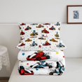 thumbnail image 5 of Manfei Lovely Race Car Full Size Comforter Sets,Cartoon Stars Bedding Comforter Set,White,Polkadot Reversible,3pcs,1 Comforter and 2 Pillowcases, 5 of 7