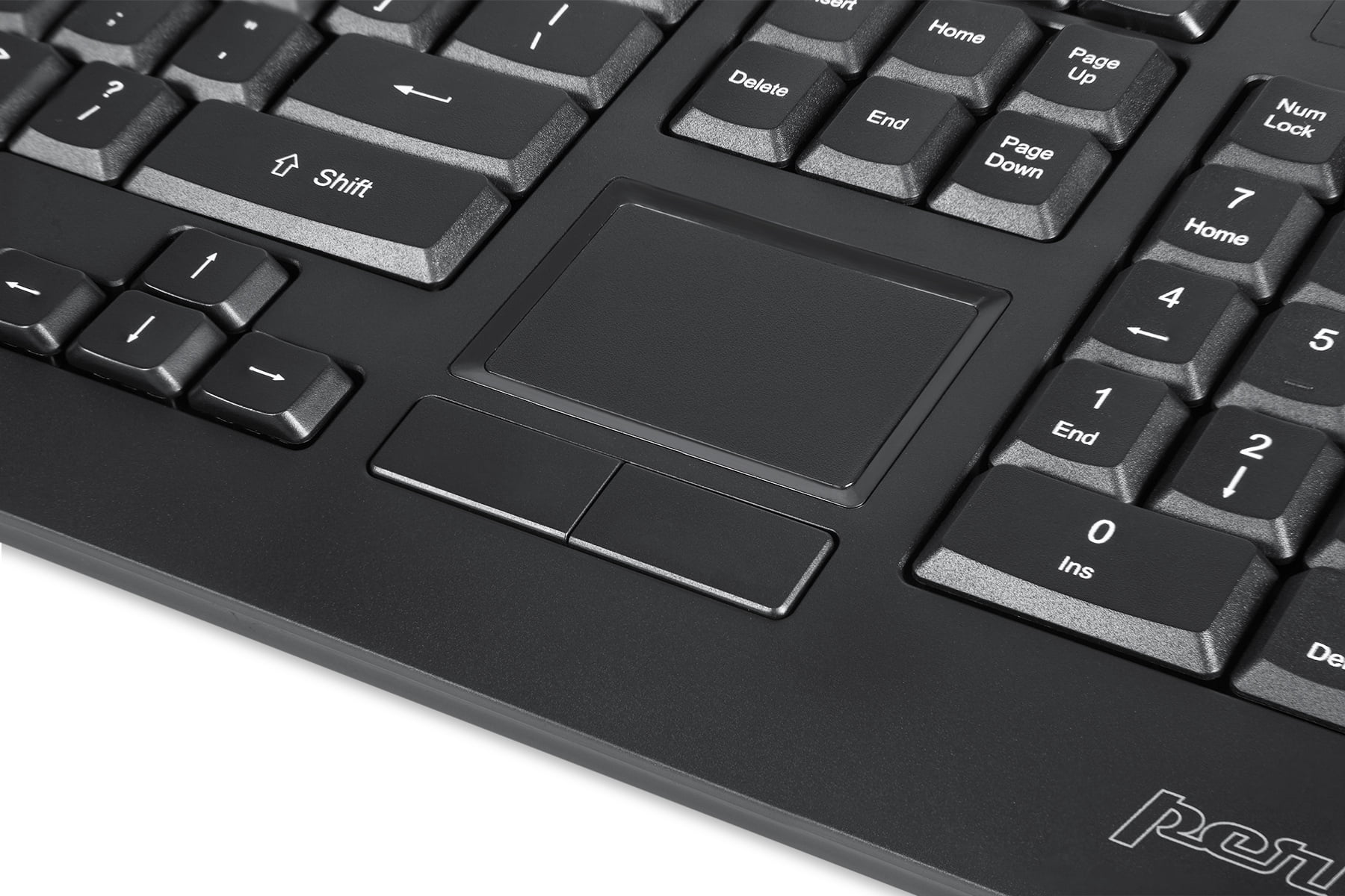 Perixx Periboard-313 Wired USB Backlit Computer Keyboard With Touchpad, Full Size, 3 Level Backlight, Black