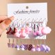thumbnail image 3 of Juego De Pendientes De Gota De Pato De Mariposa De Corazón Colorido Para Aro De Serpiente De Perlas Accesorios De Joyería Para Mujeres, 3 of 4