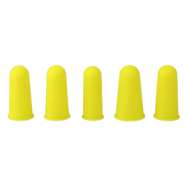 Manga Del Pulgar Antideslizante Pistola de pegamento caliente Tapa de dedo Funda de silicona para dedo (Amarillo 5 piezas Tmvgtek Libre de BPA
