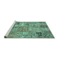 thumbnail image 2 of Ahgly Company Machine Washable Indoor Rectangle Patchwork Turquoise Blue Transitional Area Rugs, 8' x 12', 2 of 4