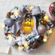thumbnail image 2 of 30cm Christmas Snow Wreath Artificial Navidad Door Hanging Wreath Bow Tie Festive Exquisite Realistic Wreath Holiday Decor, 2 of 5