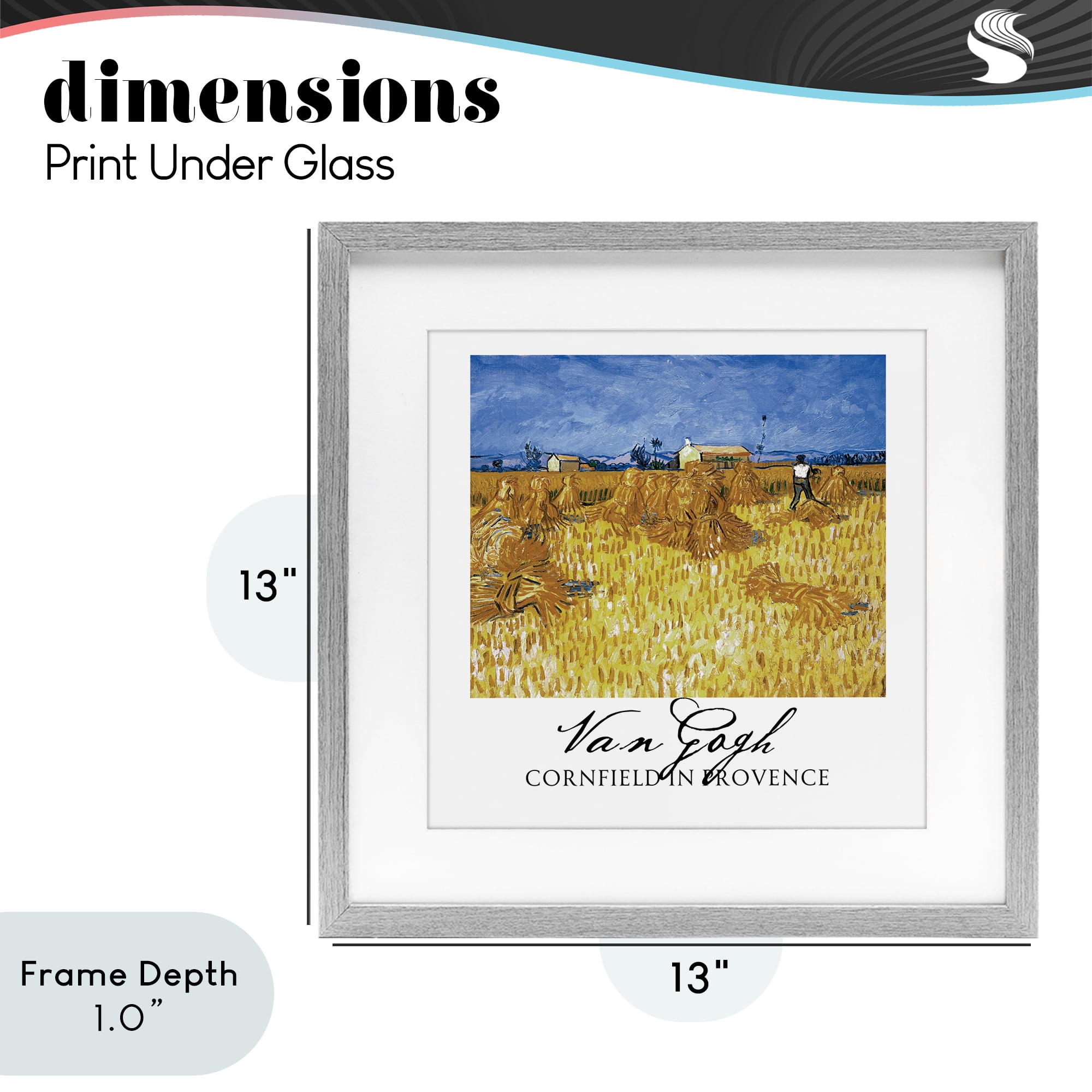 Stupell Industries Van Gogh Cornfield Provence Gray Framed Print Under Glass, design by Vintage Hustle
