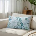 thumbnail image 3 of Coastal Seahorse Standard Size Pillow Cover,Pillowcase Protectors with Zipper,Breathable Decorative Throw Pillow Case Cover,Ocean Nautical Starfish Seashells Coral Pillow Shams for Couch 20x26Inch, 3 of 8