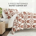 thumbnail image 5 of Noble Linens Clay Adobe Diamond Reversible 3-Piece Duvet Cover Set, Full/Queen, 5 of 10