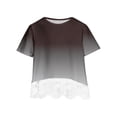 thumbnail image 1 of Camisas QIIBURR para niñas, talla 7-8, camisa para niñas, cuello redondo, capas, estampado floral, manga corta, linda blusa para niños, camiseta de encaje, camisas para niñas, talla 7-8, 1 of 5
