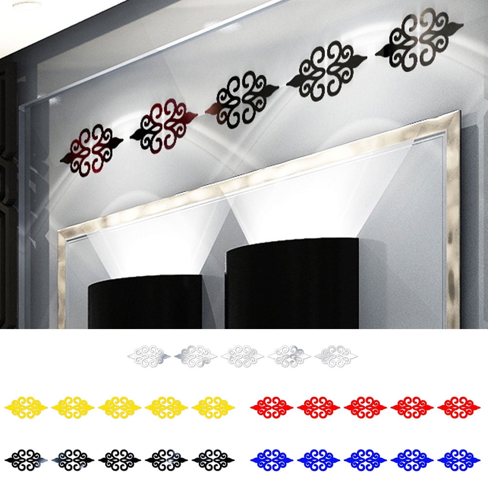 10PCS Self-Adhesive 3D Mirror Wall Sticker Decals Porch Mirror T1Y5 Art