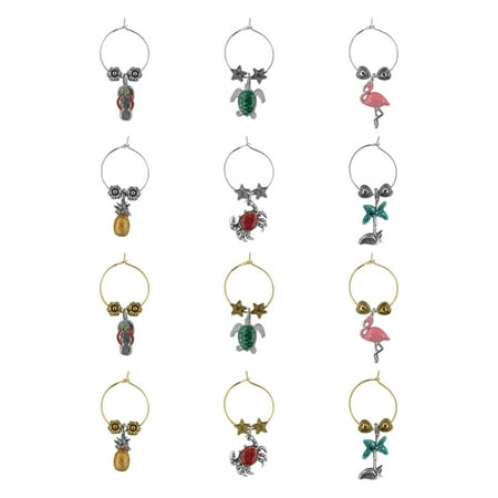 

Wine Things 12-Piece Life s a Beach! Wine Charms/Wine Glass Tags/Drink Markers for Stem Glasses