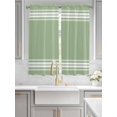 thumbnail image 4 of Bedroom Curtains 63 Inches length, Sage Green Window Treatment Curtain Drapes, Farmhouse Sage Green White Striped Rod Pocket Curtain Panels for Living Room Kitchen, 42"x63", 2 Panels, 4 of 7