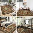 thumbnail image 4 of Findosom 5'x7' Vintage Boho Area Rug, Machine Washable Rugs Non Slip Distressed Indoor Rug,Large Retro Area Rug Floor Carpet for Bedroom Dining Room Entryway Office Decor,Rust, 4 of 9
