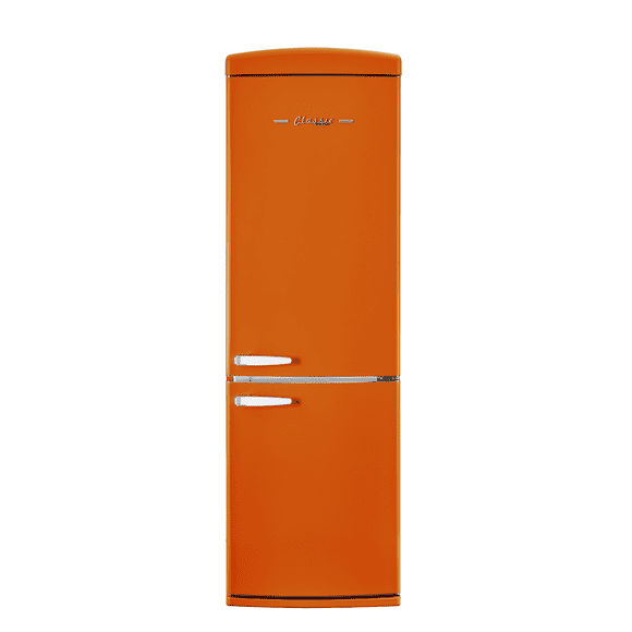 Classic Retro 24 In 12 Cu.ft. Bottom Mount Refrigerator Auto Defrost, Energy Star Certified, Counter Depth with Manual Ice maker
