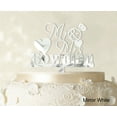 thumbnail image 1 of Personalized Mr & Mrs Wedding Cake Topper Personalized Mirror Cake Topper Color Option Available 5-7 Inches Wide, 1 of 1