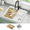 thumbnail image 2 of KRAUS Bellucci 25 Granite Composite WorkstationDrop-In Top MountSingle Bowl Kitchen Sink in White with Accessories, 2 of 17
