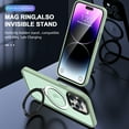 thumbnail image 4 of iPhone 14 Pro Max Rugged Case Magnetic, Compatible with Magsafe & Accessories Invisible Stand Heavy Duty Protective Shockproof Anti-Scratch Bumper Phone Case for Apple iPhone 14 Pro Max, Lightgreen, 4 of 6