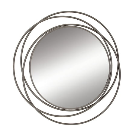 Grey Industrial Metal Wall Mirror, 40 x 42