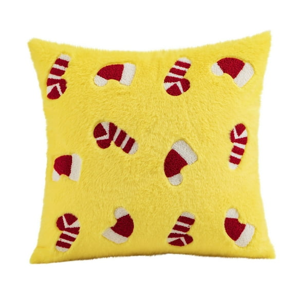 PEONAVET Christmas Pillow Christmas Throw Pillows Peppermint Pillows Red and White Christmas Decorations Cute Plush Pillow Christmas Decorative Cushion Cover