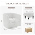 thumbnail image 3 of JONPONY Swivel Accent Chair 360°Comfy Recliner Corduroy Accent Club Armchair Single Sofa with Ottoman for Living Room,White, 3 of 12