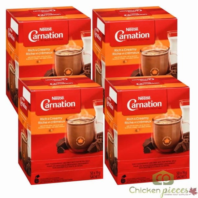 Nestle Boisson Oeillet Chocolat Chaud Riche Sachet 19 g. (Lot de 50) - TOTAL de 200 Paquets