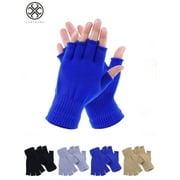 Luxtrada Women Men Winter Warm Knitted Fingerless Half Finger Magic Gloves Knit Mitten