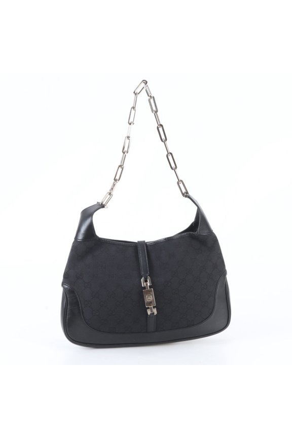 Pre-Owned Gucci GG Canvas Jackie 001 4015 Leather Chain One-Shoulder Handbag Tote Bag for Women