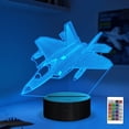 thumbnail image 1 of Lámpara Anywin Fighter Jet 3D Illusion con mando a distancia, 16 colores, 1 of 6