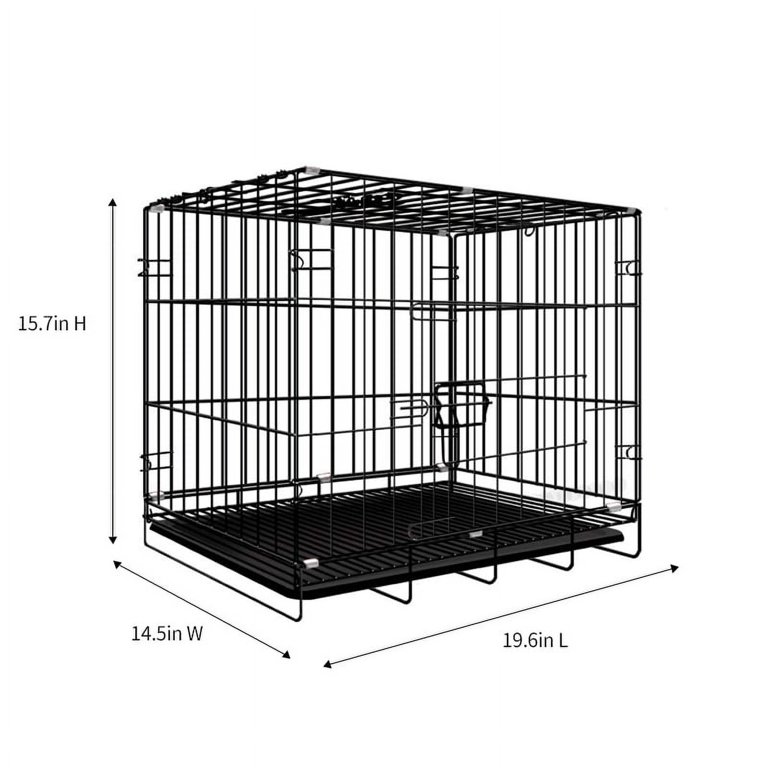 Vibrant Life DoubleDoor Foldable Metal Wire Dog Crate With
