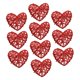 thumbnail image 1 of 10 adornos colgantes de ratán sintético con forma de corazón para árbol de Navidad. Rojo, 1 of 9