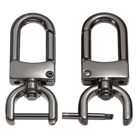 1/2 Inch Swivel Clasp Hooks, 2 Pcs Detachable Snap Hook for Bag Strap Replacement Purse Lanyard DIY Craft, Black