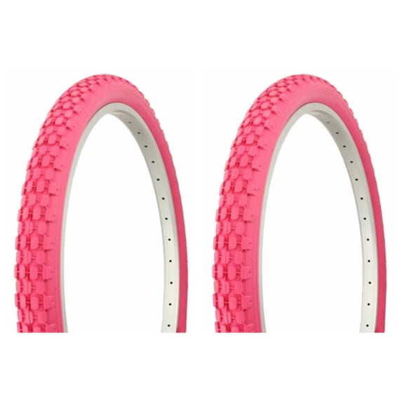 Tire set. 2 Tires. Two Tires Duro 26" x 2.125" Pink/Pink Side Wall HF-851. Bicycle Tire set, bike Tire set, beach cruiser bike Tires, cruiser bike Tires, chopper bike Tire set.