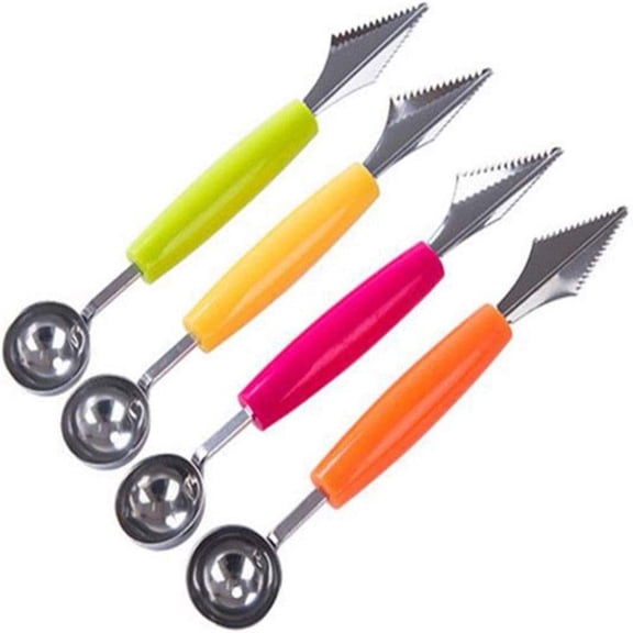SUTENG Melon Baller Fruit Carving Knife, Fruit Slicer, Watermelon Scoop, Melon Digger, Fruit Baller, Ice Cream Spoon