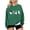 Green, variant on Hurxie Halloween Ghost Sweatshirt Womens Cute Ghost Cat Graphic Pullover Tops Spooky Season Shirt Casual Shirt Gray,2XL
