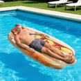 thumbnail image 1 of Hot Dog Inflatable Pool Floating Bed,Inflatable Pool Float, Colorful Inflatable Pool Lounger with Pillow & Cup Holder for Adults, Swimming Pool Inflatable Floating Mat 68.1" x 29.9", 1 of 5