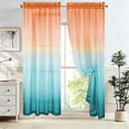 thumbnail image 4 of Two-Tone Gradient Sheer Curtains With Rod-Through Designs Stylish Concise Curtains Breathable Sheer Curtains For Bedrooms And Living Rooms, 4 of 6