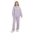 thumbnail image 2 of Antinious Women Hooded Casual Long Sleeve Pajama Pants Elastic Waist 2 Piece Home Wear Set,Fall Winter Savings!Pajamas for Women Set,Women's Sleepwear Outfits,Purple,XL, 2 of 3