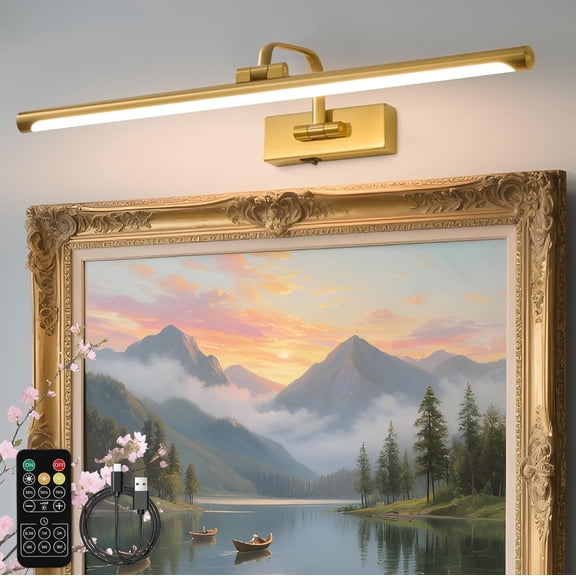 Picture Lights for Wall Operated, Light for Pictures with Remote & Timer, Art Light for Paintings 24 Inch Dimmable Cordless Gallery Frame Lights with 3CCT