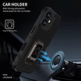 thumbnail image 2 of Hootek Designed for iPhone 16 Case with Magnetic Invisible Stand [Drop Protection] [Compatible with Car Mount] Anti-Slip Grip, Shockproof Slim Case Magnetic Phone Case for iPhone 16, Black, 2 of 7