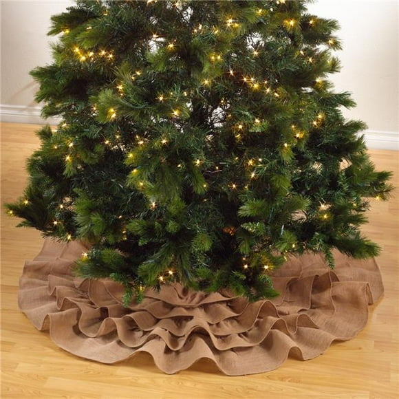 SARO  Ruffled Design Tree Skirt - Natural