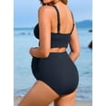 thumbnail image 5 of Sociala Maternity Swimsuit Twist Cutout Front Two Piece Bathing Suit Swimwear High Waist Pregnancy Bikini Sets, 5 of 6
