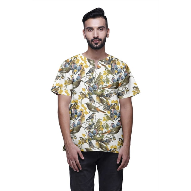 Atasi Kurta Courte Ajustée en Coton Cambric Imprimé Col Trou de Serrure Chemise Décontractée