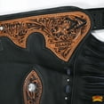thumbnail image 2 of Hilason Western Horse Bull Riding Chinks Chaps Adult Pro Rodeo Bronc Leather Black, 2 of 6