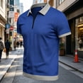 thumbnail image 6 of Men Tshirts Cotton Dqueduo Men's summer loose daily breathable lapel shirt Blue XXL, 6 of 6