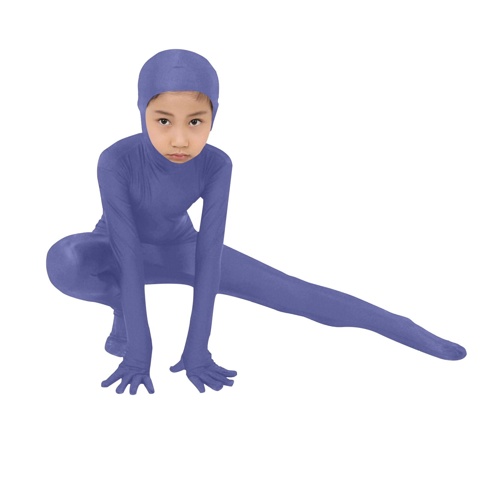 YunPes Kids Open Face Spandex Halloween Bodysuit One Piece Unisex Stretch Plain Unitard Child Cute Festival Body Suit jumpsuit