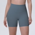 thumbnail image 2 of IWRICH High Waisted Biker Shorts for Women Tummy Control Lift Gym Workout Athletic Shorts Yoga Pants Blue M, 2 of 9