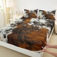 thumbnail image 3 of Manfei Cow Print 3pcs Twin Sheet Sets,Highland Cattle Twin Fitted Sheet,Animal Print Breathable Flat Sheet,Lightweight Abstract Room Decor, 3 of 7